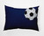 14" x 20" Blue and White Soccer Ball Rectangular Outdoor Throw Pillow