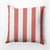 18" x 18" Orange and White Perfect Stripe Outdoor Throw Pillow