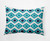 14" x 20" White and Blue Rectangular Diamond Jive Outdoor Throw Pillow