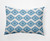 20" Blue Rectangular Decorative Outdoor Throw Pillow with Diamond Jive Design - Down Alternative Filler