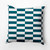 Checkered Outdoor Throw Pillow - 20" - Teal Blue and White