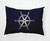 14" x 20" Blue and White Ship Wheel Rectangular Outdoor Throw Pillow