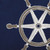 Ship Wheel Outdoor Throw Pillow - 20" - Navy Blue and White