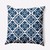 Floral Outdoor Throw Pillow - 20" - Navy Blue and White
