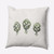 16" x 16" White and Green Artichoke Square Throw Pillow