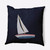 16" x 16" Blue and Gray Set Sail Square Outdoor Throw Pillow