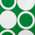 14" x 20" White and Green Mod Circles Rectangular Outdoor Throw Pillow