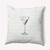 20" x 20" White and Green Martini Decorative Outdoor Throw Pillow