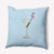 18" x 18" Blue and White Martini Outdoor Throw Pillow