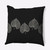 20" x 20" Black and White Leaf Print Outdoor Throw Pillow