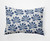 14" x 20" Blue and White Ina Flower Rectangular Outdoor Throw Pillow