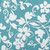18" x 18" Blue and White Evelyn Flower Outdoor Throw Pillow