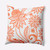 18" x 18" White and Orange Ella Outdoor Throw Pillow
