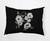 14" x 20" Black and White Radiant Rose Outdoor Throw Pillow