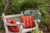 20" x 20" Orange and White Tom Foolery Striped Outdoor Throw Pillow