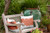 Flower Bell Outdoor Throw Pillow - 16" - Orange and White