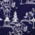 Oriental Palm Tree Outdoor Throw Pillow - 20" - Indigo Blue and White
