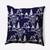 Oriental Palm Trees Outdoor Patio Throw Pillow - 16" - Navy Blue and White