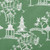 16" x 16" Green and White Oriental Palm Tree Outdoor Throw Pillow