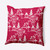 16" x 16" Pink and White Oriental Palm Tree Outdoor Throw Pillow