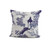 18" x 18" White and Blue Oriental Floral Outdoor Throw Pillow