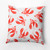 18" x 18" White and Orange Lobster Outdoor Throw Pillow