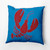 16" x 16" Blue and Red Lobster Outdoor Throw Pillow