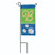 Embroidered Daisy Monogram B Mini Outdoor Garden Flag with Pole - 8.5" x 4"