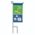 Blue and Green Double Applique Daisy Monogram L Mini Outdoor Garden Flag 8.5" x 4"