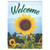 Yellow and Green Welcome Sunflower Outdoor House Flag 44" x 30"
