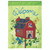 Red and Green "Welcome" Barn Birdhouse Outdoor House Flag 42" x 29"