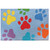1.6' x 2.5' Colorful Paws Blue and Red Rectangular Area Throw Rug
