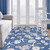 3' x 5' Blue and White Serenity at Sea Indoor/Outdoor Area Rug