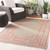 8.75' x 8.75' Brown and Red Contemporary Machine Woven Square Outdoor Area Throw Rug