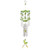 13" Green and Silver Hummingbird Outdoor Wind Chimes