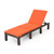 76.5" Brown and Orange Contemporary Outdoor Patio Rectangular Chaise Lounge