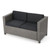 Contemporary Outdoor Patio Loveseat - 55" Gray and Black - Perfect for Comfort and Style