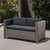 55" Gray and Black Solid Contemporary Outdoor Patio Loveseat