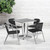 5-Piece Chocolate Brown and Gray Contemporary Round Outdoor Furniture Patio Table with Chairs