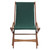 39" Wooden and Green Fabric Outdoor Patio Garden Folding Glider Chair - Portable and Stylish