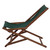 39" Wooden and Green Fabric Outdoor Patio Garden Folding Glider Chair