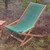 39" Wooden and Green Fabric Outdoor Patio Garden Folding Glider Chair