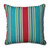 25" Green and Blue Striped UV Resistant Outdoor Patio Square Floor Pillow