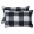 Set of 2 Black and White Plaid UV Resistant Patio Rectangular Throw Pillows 18.5"