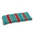 44" Turquoise Blue and Red Striped Tufted Patio Wicker Loveseat Cushion