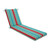 80" Turquoise Blue and Red Striped Patio Chaise Lounge Cushion