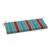 45" Turquoise Blue and Red Striped Patio Bench Cushion