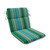 40.5" Blue and Green Striped UV Resistant Outdoor Patio Rounded Corners Seat Cushion