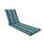 Striped Outdoor Patio Chaise Lounge Cushion with Ties - 80" - Green and White