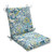 36.5" Blue and Green Floral Outdoor Patio Chair Cushion with Ties